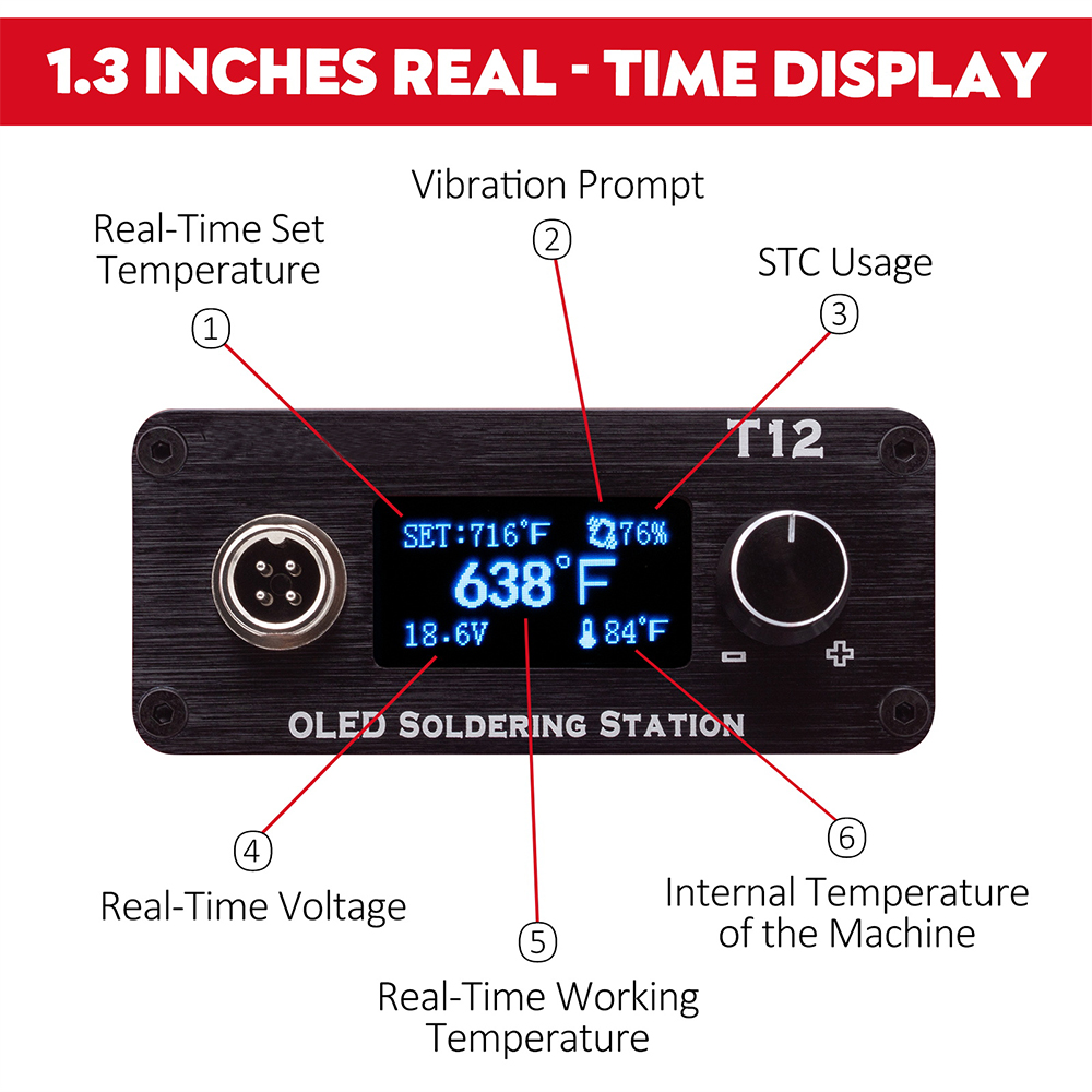 ミルウォーキー用の調整可能なはんだ付けステーション,oled - Soldering Station T12 Oled のレビューと価格